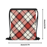 Red Tartan Drawstring Bag