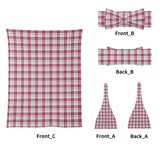 Dress Red Macpherson Tartan Baby Newborn 3 Pcs for Beanie Baby Hat Hairband Blanket