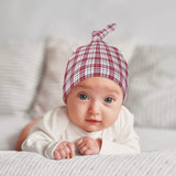 Dress Red Macpherson Tartan Baby Newborn 3 Pcs for Beanie Baby Hat Hairband Blanket
