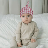 Dress Red Macpherson Tartan Baby Newborn 3 Pcs for Beanie Baby Hat Hairband Blanket