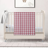 Dress Red Macpherson Tartan Baby Newborn 3 Pcs for Beanie Baby Hat Hairband Blanket
