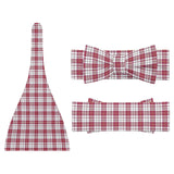 Dress Red Macpherson Tartan Baby Newborn 3 Pcs for Beanie Baby Hat Hairband Blanket