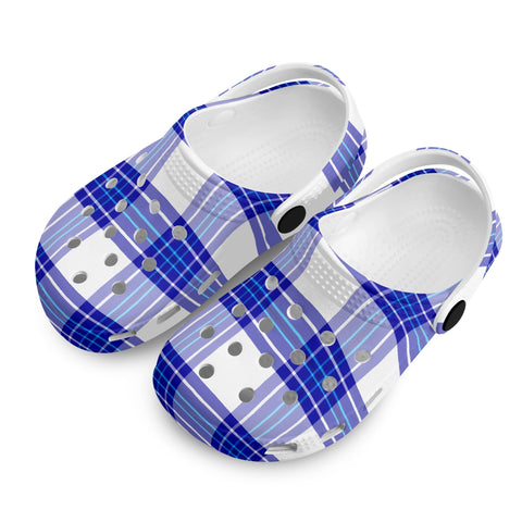 Cumbrae Mist Tartan - Kids Tartan Soft Clog Sandals - FREE p&p Worldwide