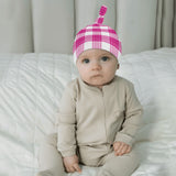 Arran Mist Tartan Baby Newborn 3 Pcs for Beanie Baby Hat Hairband Blanket