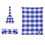 Cumbrae Mist Tartan Baby Newborn 3 Pcs for Beanie Baby Hat Hairband Blanket