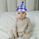 Cumbrae Mist Tartan Baby Newborn 3 Pcs for Beanie Baby Hat Hairband Blanket
