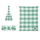 Colonsay Mist Tartan Baby Newborn 3 Pcs for Beanie Baby Hat Hairband Blanket