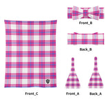Islay Mist Tartan Baby Newborn 3 Pcs for Beanie Baby Hat Hairband Blanket