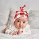 Mull Mist Tartan Baby Newborn 3 Pcs for Beanie Baby Hat Hairband Blanket