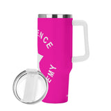 Lawrence Stainless Steel 40oz Tumbler with White Handle & Straw - FREE P&P
