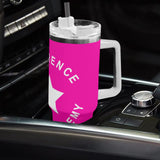 Lawrence Stainless Steel 40oz Tumbler with White Handle & Straw - FREE P&P