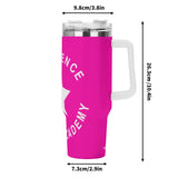 Lawrence Stainless Steel 40oz Tumbler with White Handle & Straw - FREE P&P