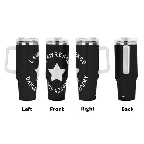 Lawrence Stainless Steel 40oz Tumbler with White Handle & Straw - FREE P&P