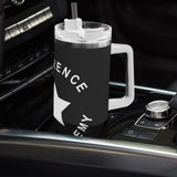 Lawrence Stainless Steel 40oz Tumbler with White Handle & Straw - FREE P&P