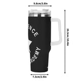 Lawrence Stainless Steel 40oz Tumbler with White Handle & Straw - FREE P&P