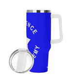 Lawrence Stainless Steel 40oz Tumbler with White Handle & Straw - FREE P&P