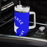 Lawrence Stainless Steel 40oz Tumbler with White Handle & Straw - FREE P&P