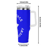 Lawrence Stainless Steel 40oz Tumbler with White Handle & Straw - FREE P&P