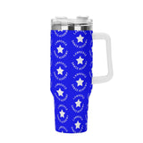 Lawrence Stainless Steel 40oz Tumbler with White Handle & Straw - FREE P&P