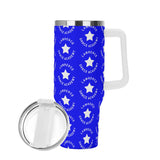 Lawrence Stainless Steel 40oz Tumbler with White Handle & Straw - FREE P&P