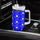 Lawrence Stainless Steel 40oz Tumbler with White Handle & Straw - FREE P&P