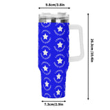Lawrence Stainless Steel 40oz Tumbler with White Handle & Straw - FREE P&P