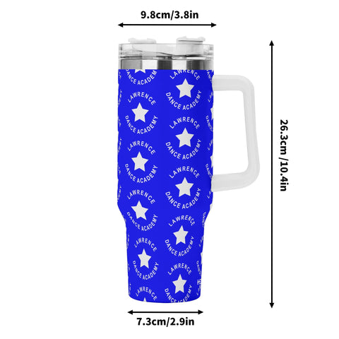 Lawrence Stainless Steel 40oz Tumbler with White Handle & Straw - FREE P&P