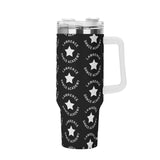 Lawrence Stainless Steel 40oz Tumbler with White Handle & Straw - FREE P&P