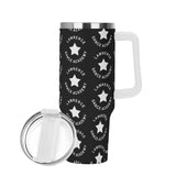 Lawrence Stainless Steel 40oz Tumbler with White Handle & Straw - FREE P&P