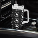 Lawrence Stainless Steel 40oz Tumbler with White Handle & Straw - FREE P&P