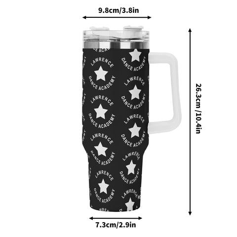 Lawrence Stainless Steel 40oz Tumbler with White Handle & Straw - FREE P&P