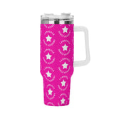 Lawrence Stainless Steel 40oz Tumbler with White Handle & Straw - FREE P&P