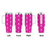 Lawrence Stainless Steel 40oz Tumbler with White Handle & Straw - FREE P&P
