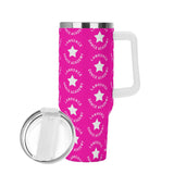 Lawrence Stainless Steel 40oz Tumbler with White Handle & Straw - FREE P&P