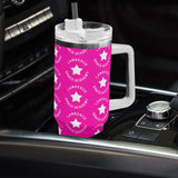 Lawrence Stainless Steel 40oz Tumbler with White Handle & Straw - FREE P&P