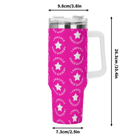 Lawrence Stainless Steel 40oz Tumbler with White Handle & Straw - FREE P&P