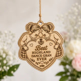 Best Highland Dance Gran Ever Wooden Keepsake (Girl & Gran)