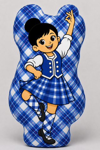 A Wee Highland Dancer™ – Royal Blue Tartan – Choice of Hair Colour