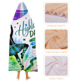 Kids Cosy Tartan Hooded Blanket Free p&p Worldwide