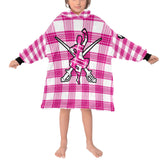 Arran Mist Tartan & Dancer - Highland Dancer Blanket Hoodie for Kids - FREE p&p Worldwide