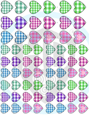 Tartan Hearts DTF Stickers #2 - FREE p&p in the UK