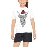 Big Girls' All Over Print Crew Neck T-Shirt(T40-2)