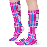 ✨'Islay Sky' Tartan Knee Length Kids Socks (1 Pairs)✨Free p&p UK