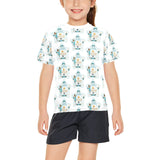 Big Girls' All Over Print Crew Neck T-Shirt(T40-2)