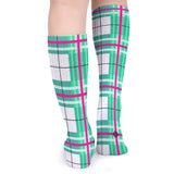 ✨ 'Iona Sky' Tartan Knee Length Kids Socks (1 Pairs)✨Free p&p UK