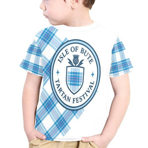 Isle of Bute Tartan Festival  Blue Kids T - Free p&p