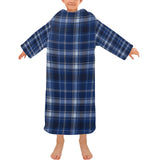 Tartan Kids Blanket Robe with Sleeves - Free P&P Worldwide