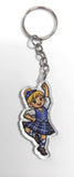 Highland Dancer KeyRing (Blond Hair Blue Kilt) - Free p&p in UK - Discount on multiple buys