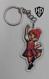Highland Dancer KeyRing (Red Hair Red Kilt) - Free p&p in UK - Discount on multiple buys