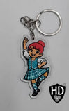 Highland Dancer KeyRing (Red Hair Turquoise Kilt) - Free p&p in UK - Discount on multiple buys